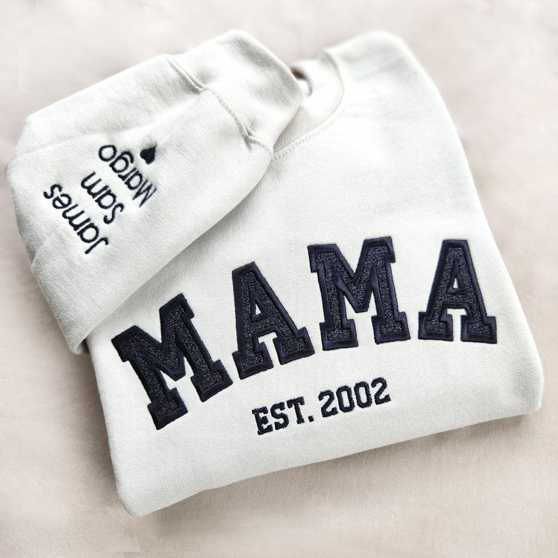 Custom Embroidered Text Sweatshirt Personalized Add Your Text Sweatshirt Gift for Friends