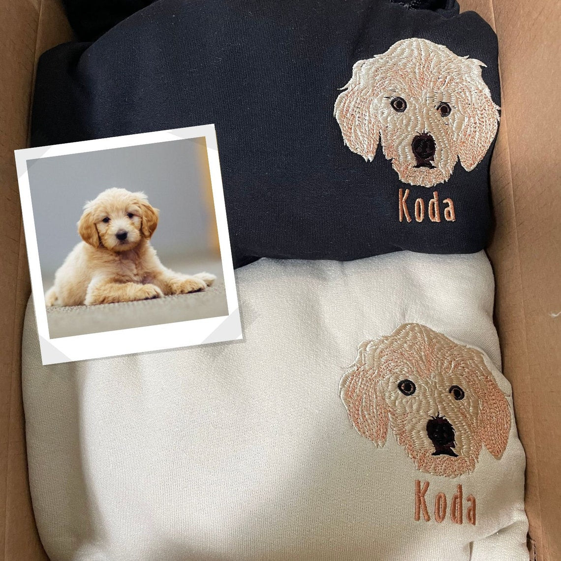 Personalized Pet Hoodie Embroidered Dog Portrait from Photo Sweatshirt Unique Gift for Pet Lover