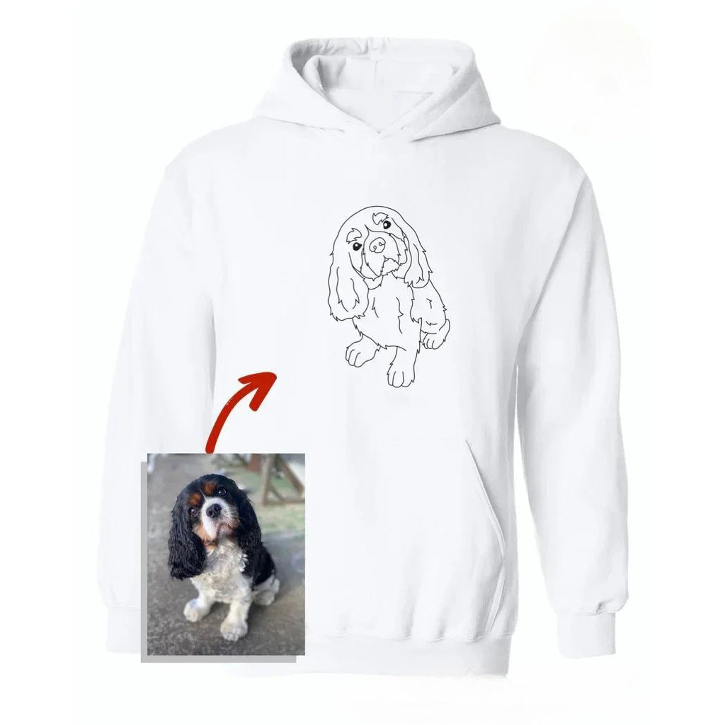 Personalized Pet Hoodie Custom Embroidered Pet Outline from Photo Hoodie Gift for Pet Lovers