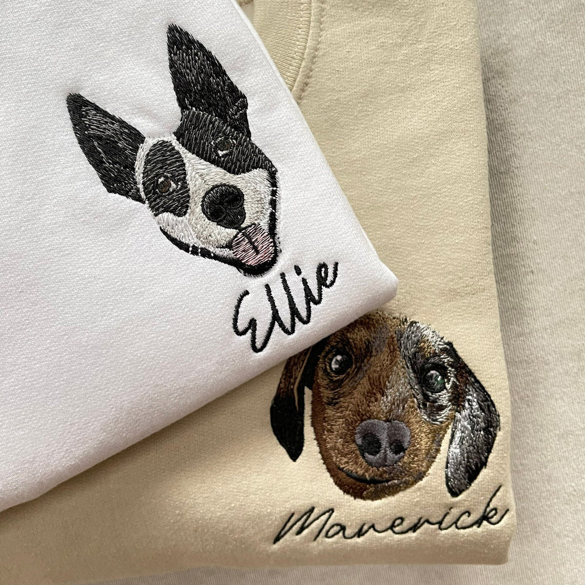 Custom Embroidery Dog Sweatshirt Personalized Pet Portrait from Photo Sweatshirt Gift Ideas