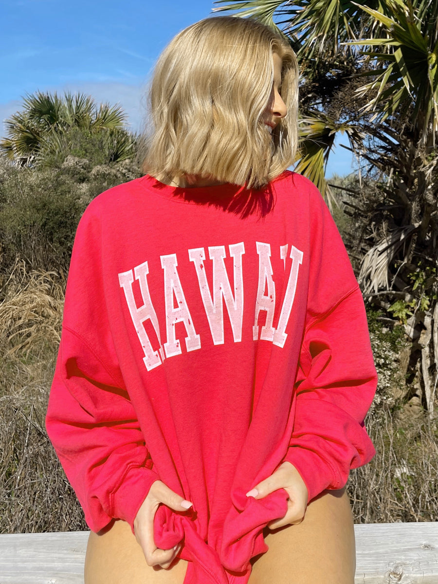 Women's Hawaii Printed Crewneck Sweatshirt