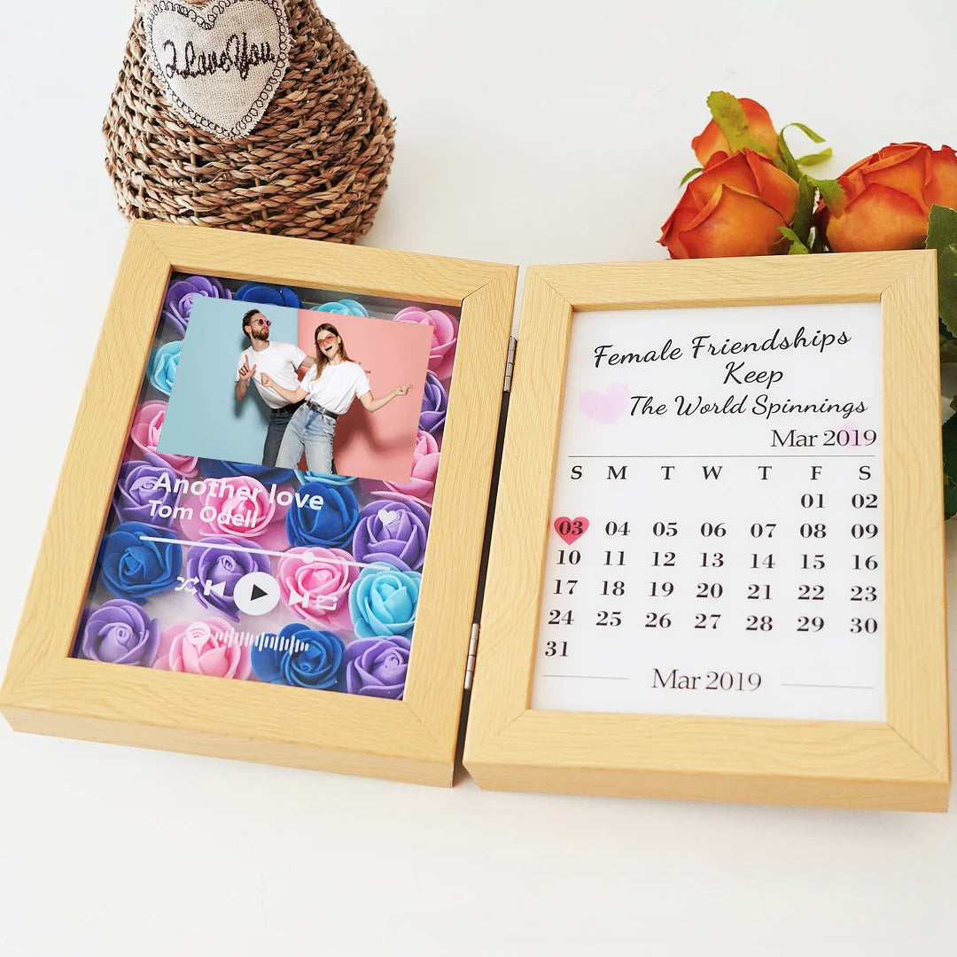 Personalized Music Album Flower Shadow Box Unique Gifts for Anniversary