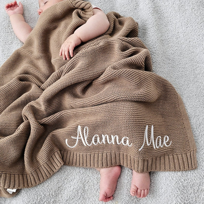 Personalized Baby Blanket Embroidered Newborn Baby Name Stroller Blanket