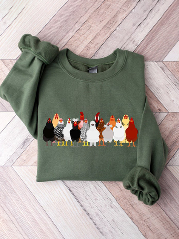 Women's Chicken Love Funny Farmer Life Crewneck Sweatshirt