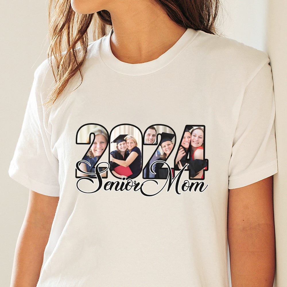 Personalizable Senior Mom Shirt Custom Graduation Puzzle Photo Shirt