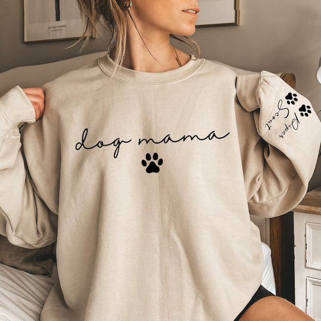 Custom Dog Mama Sweatshirt Personalized Pet Lover Sweatshirt Gift for Dog Lover