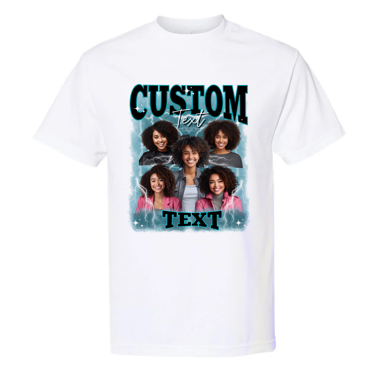 Custom Retro Bootleg Rap Shirt Personalized Tee Gift with Your Own Photo & Text