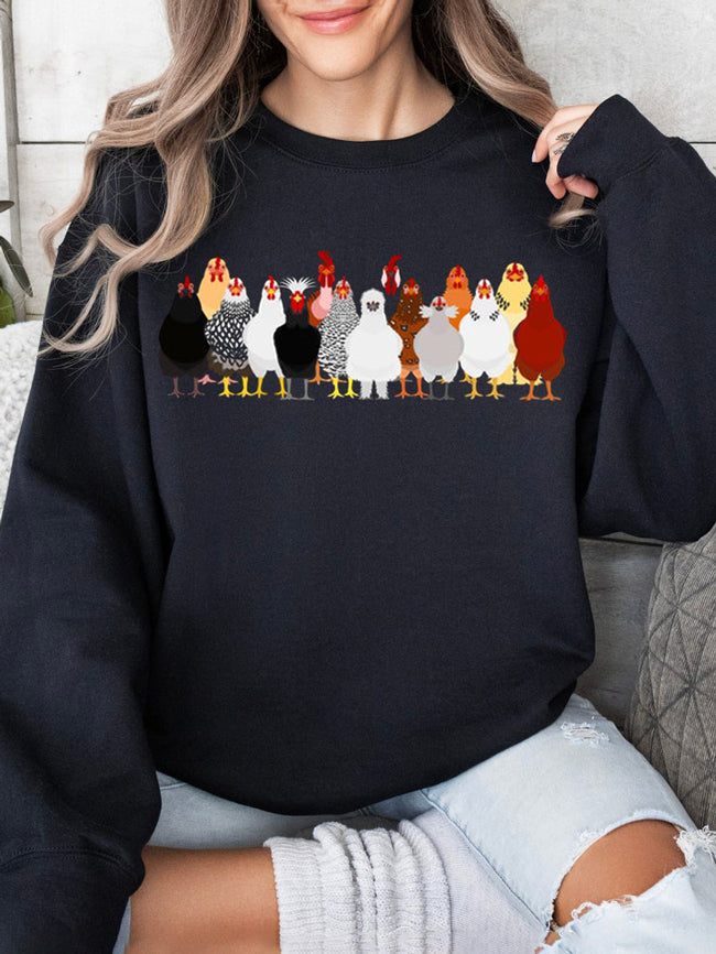 Women's Chicken Love Funny Farmer Life Crewneck Sweatshirt