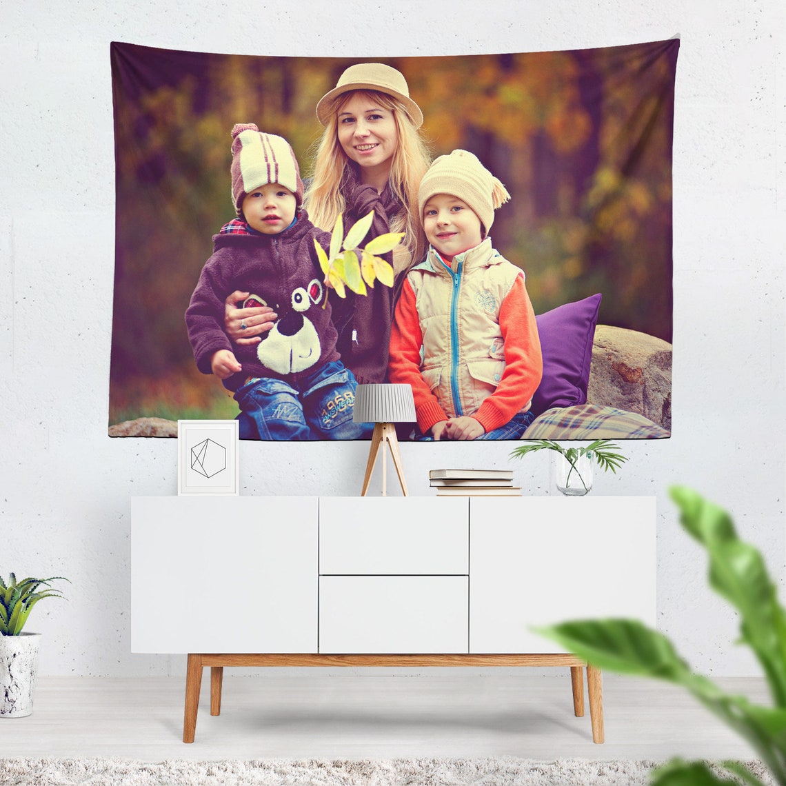 Custom Photo Memory Backdrop Personalized Wall Tapestry with Picture