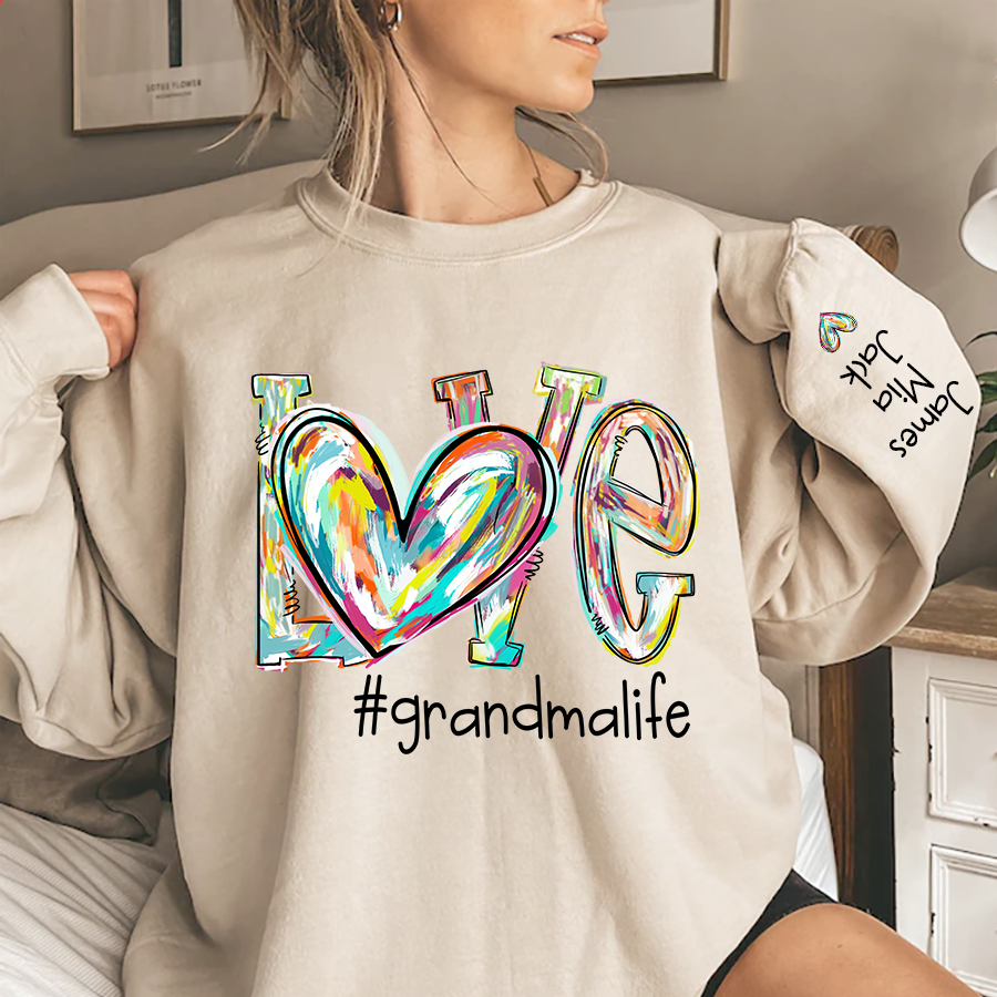 Personalized Grandmalife Sweatshirt Custom Nana with Kids Names Printed Sweatshirt