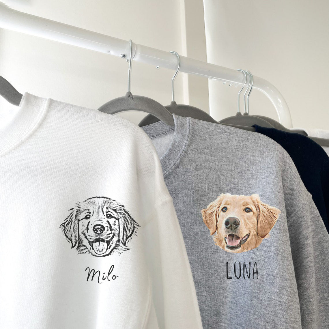 Custom Pet Printed Sweatshirt Personalized Dog Portrait from Photo Sweatshirt Gift for Pet Lover