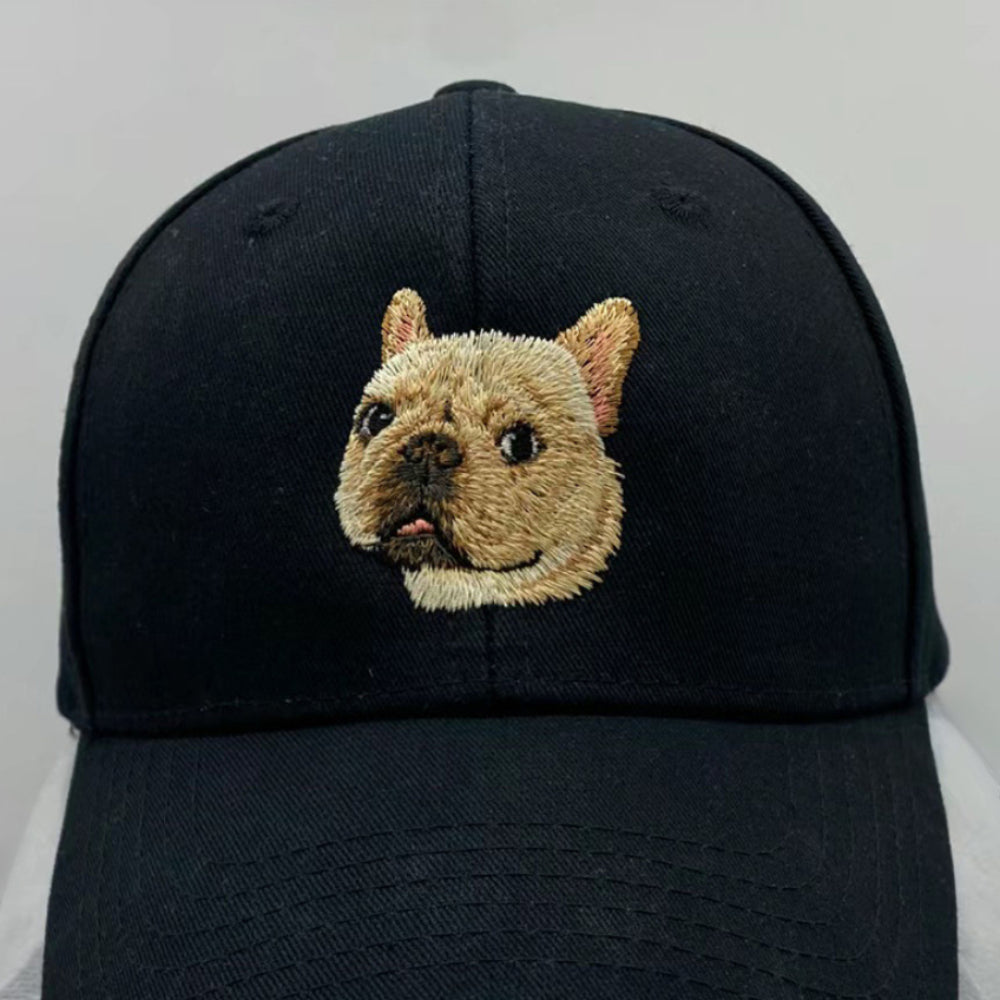 Custom Embroidered Pet Hat Personalized Dog Portrait from Photo Cap Gift for Pet Lover