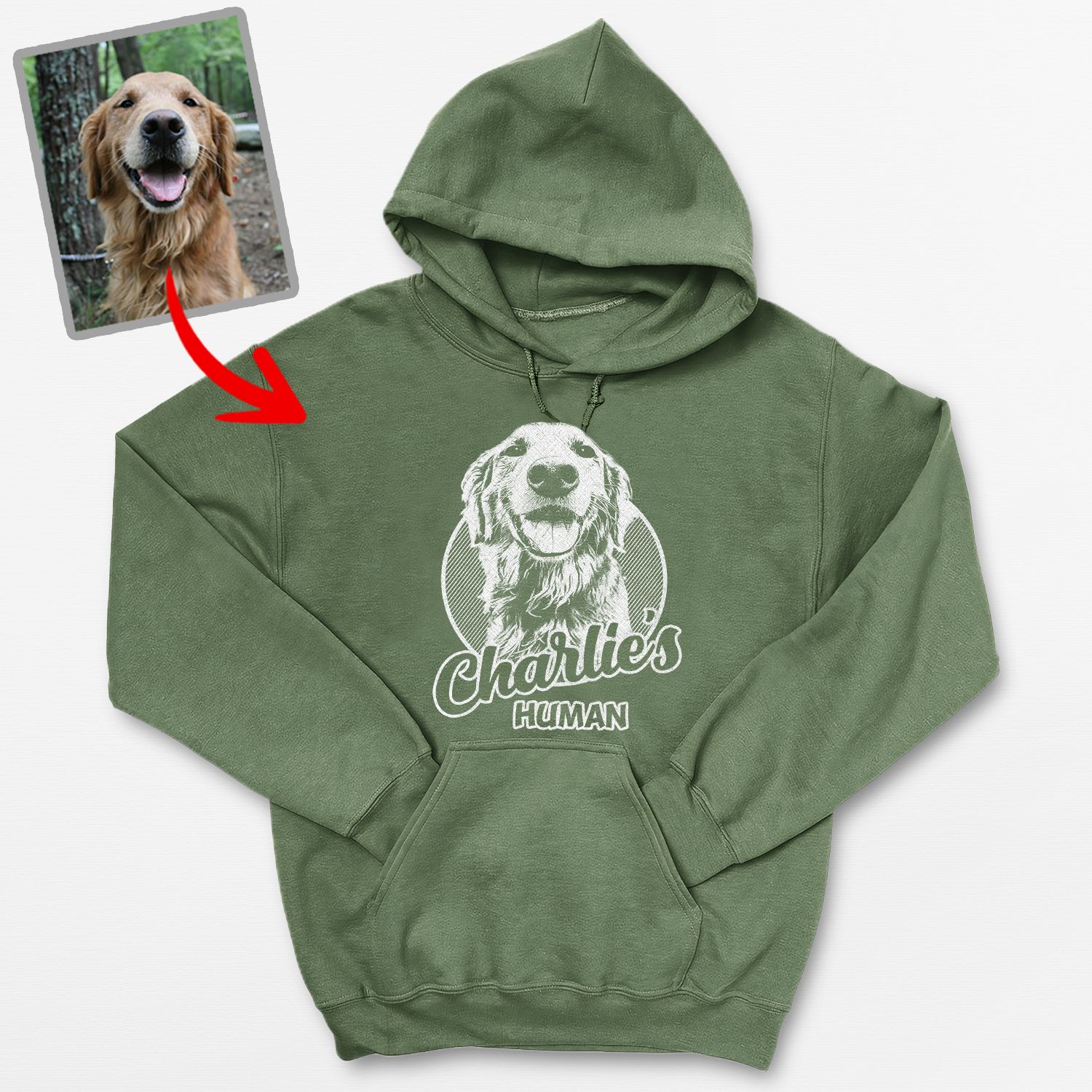 Custom Pet Hoodie Personalized Dog Photo Portrait Printed Hoodie Gift For Pet Lover