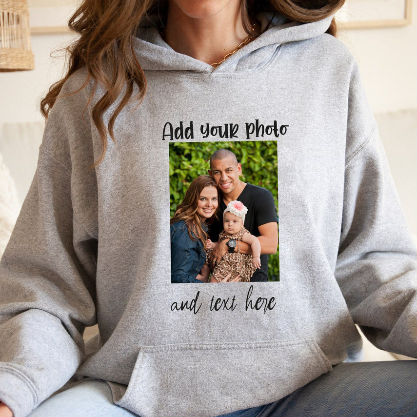 Personalized Photo with Text Sweatshirt Custom Family Photo Sweatshirt Unique Birthday Gift