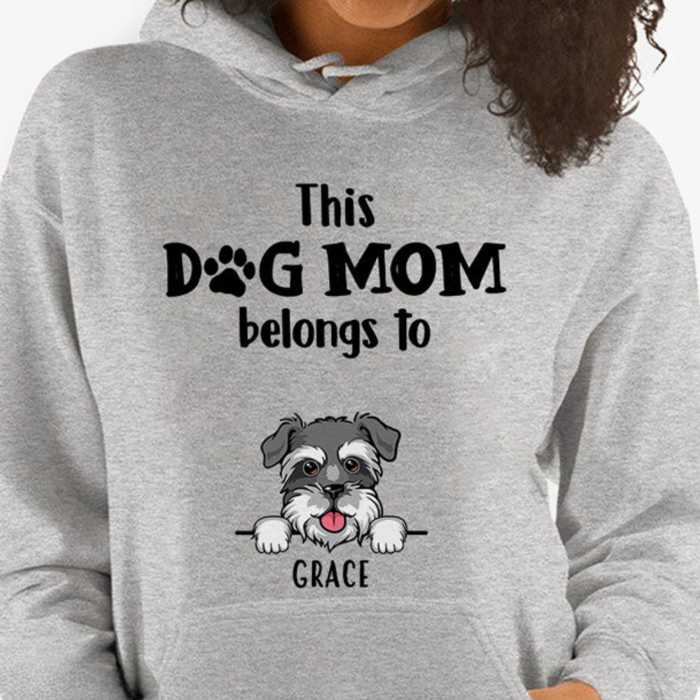 Custom Dog Mom Hoodie Personalized Dog Photo & Name Hoodie Gift for Pet Lover