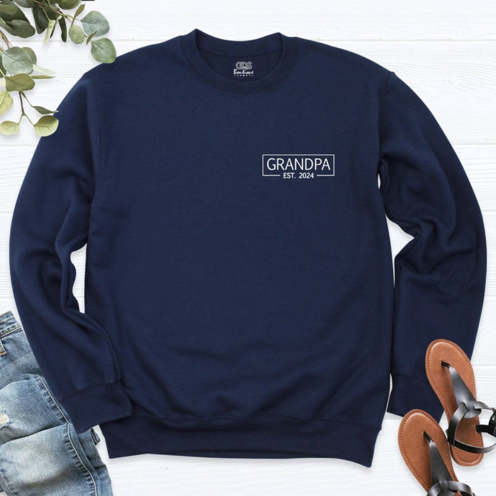 Personalized Grandpa Sweatshirt Custom Grandparents with Est Year Printed Sweatshirt