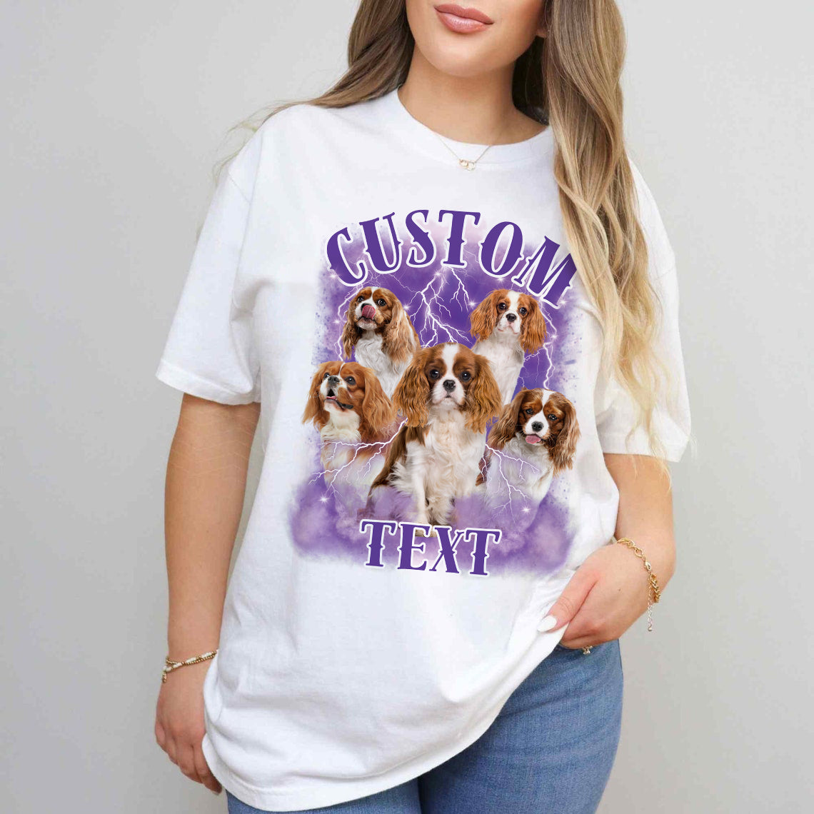 Vintage Bootleg Shirt Personalized with Your Own Dog's Photo Unique Gift for Pet Lover