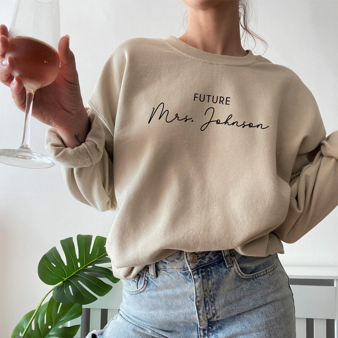 Custom Engagement Sweatshirt Personalized Future Mrs Bride To Be Pullover