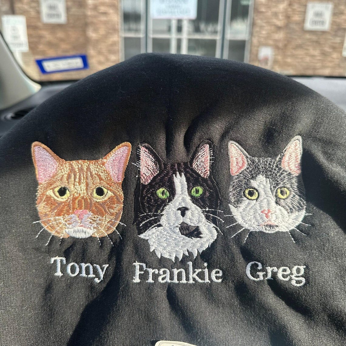 Custom Embroidered Pet Sweatshirt Dog Photo Portrait Sweatshirt Gift for Pet Lovers