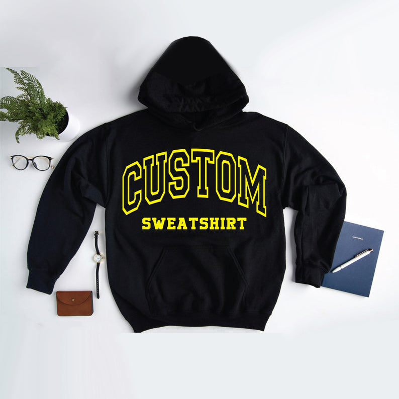 Custom Text Hoodie Personalized Retro Add Your Own Words Pullover