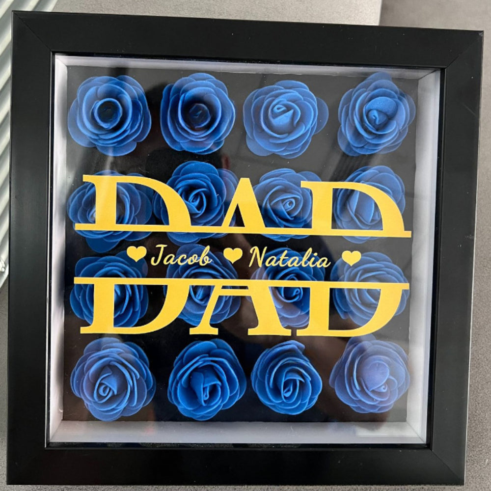 Personalized Flower Shadow Box Preserved Rose Picture Frame Gift for Family