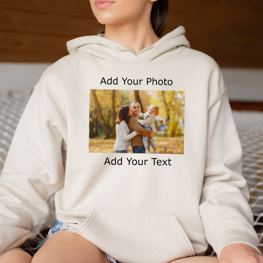 Custom Photo Hoodie Personalized Your Own Photo & Text Printed Hoodie Gift for Friend