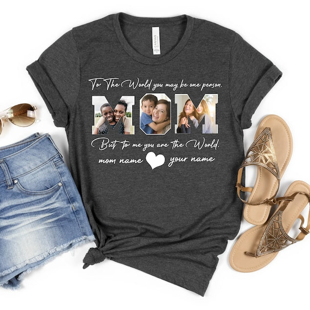 Custom Photo Mom Shirt Personalized Text Mama Shirt Gift Mother's Day