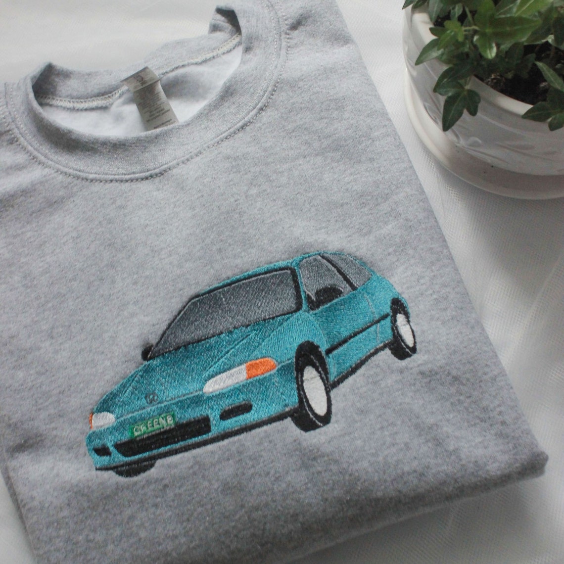 Personalized Embroidered Car Photo with Name Sweatshirt Unique Gift for Car Lovers