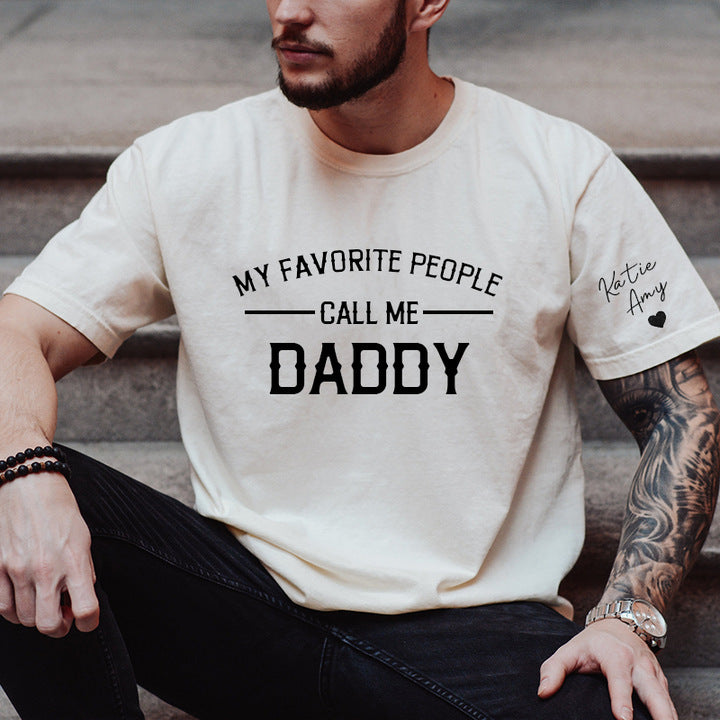 Custom Dad Shirt Personalized My Favorite People Call Me Papa T-shirt Gift for Father's Day