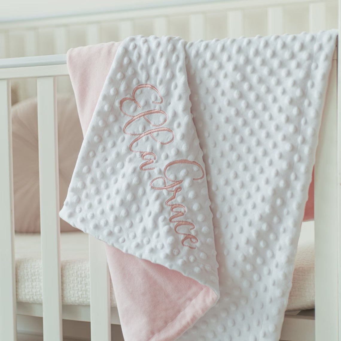 Personalized Baby Blanket Custom Newborn Minky Blanket with Name