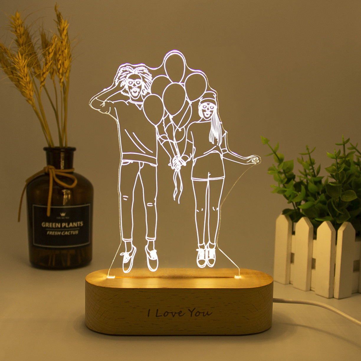 Personalized Photo Lamp Anniversary Gift For Couple