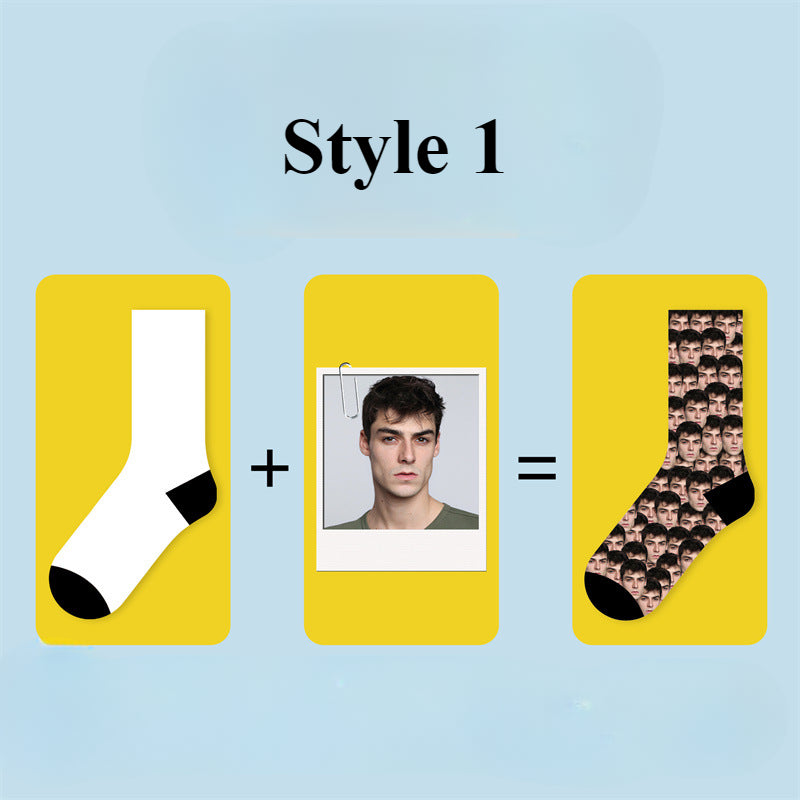 Customized Face Photo Upload Socks Gift For Friends