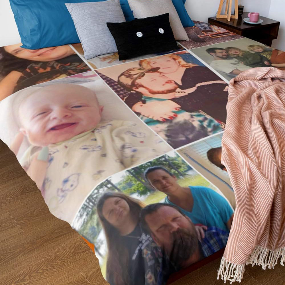 Personalized Photos Puzzle Blankets Custom Multi Couple Photos Blanket