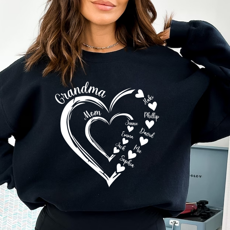 Personalized Grandma Sweatshirt Custom Mom Grandma with Kids Names Sweatshirt Gift for Family