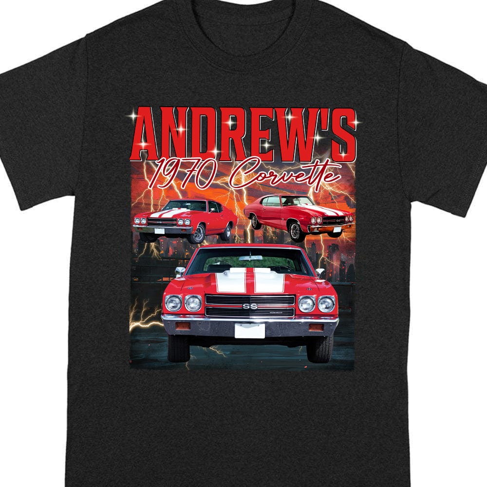 Custom Vintage Car Bootleg Rap Shirt Personalized Add Your Own Car Photo Tee