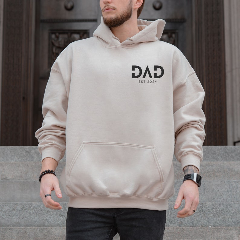 Custom Dad with Year Printed Sweatshirt Personalized Gift for Father's Day